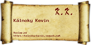 Kálnoky Kevin névjegykártya